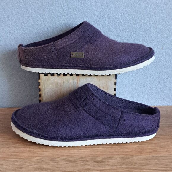 Haflinger Women’s 38 7  Wool Clogs Slippers Purple Slip-On Round Toe Shoes - Picture 5 of 13
